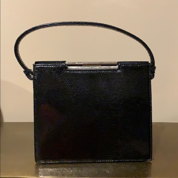 Calvin Klein Snake Embossed Black Patent Lady Bag - Picture 4 of 8